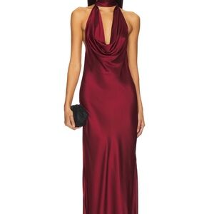 Stone Cold Fox Deep Red Halter Dress